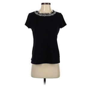 Relativity Short Sleeve Black Crew Neck Embellished T-Shirt Small (S)